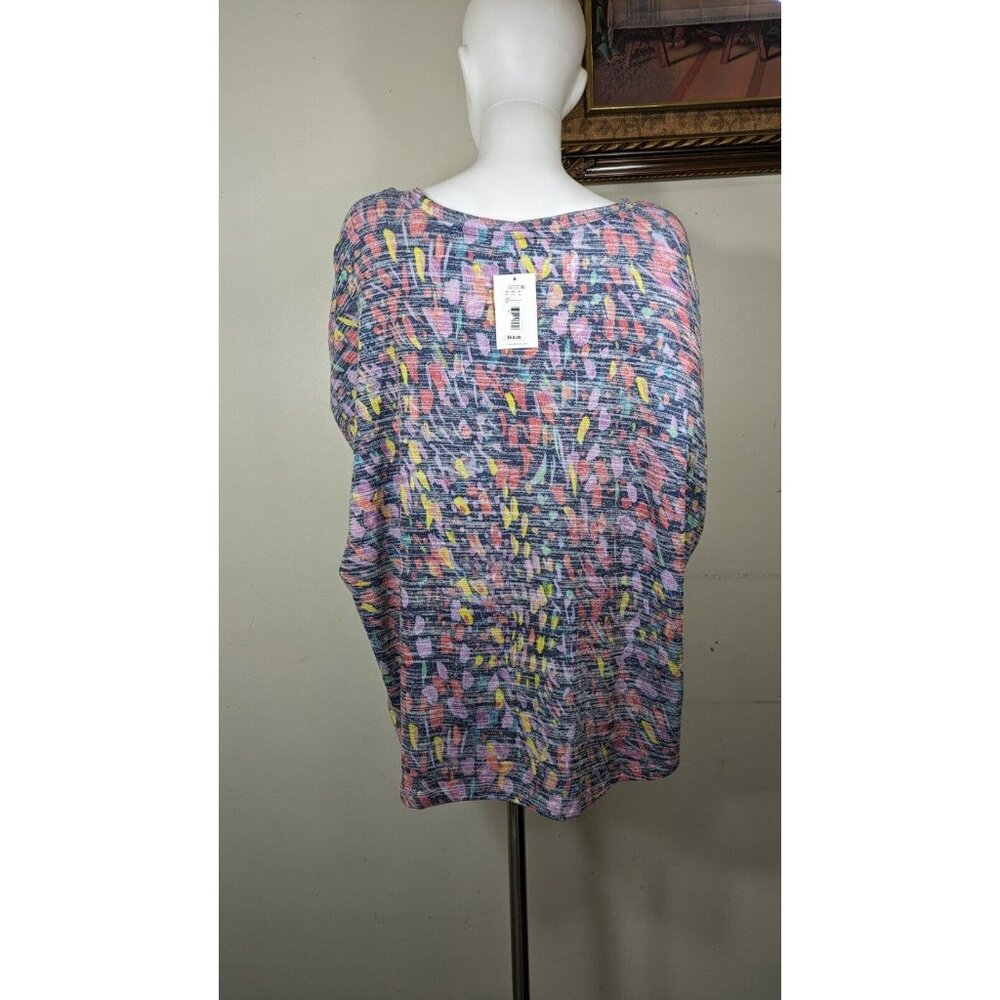 Westbound Women's Multi Color Pastel Confetti Short Sleeve Blouse Plus Size 2X - Picture 7 of 12